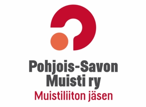 Pohjois-Savon Muisti ry:n logo ja teksti Pohjois-Savon Muisti ry. Muistiliiton jsen.