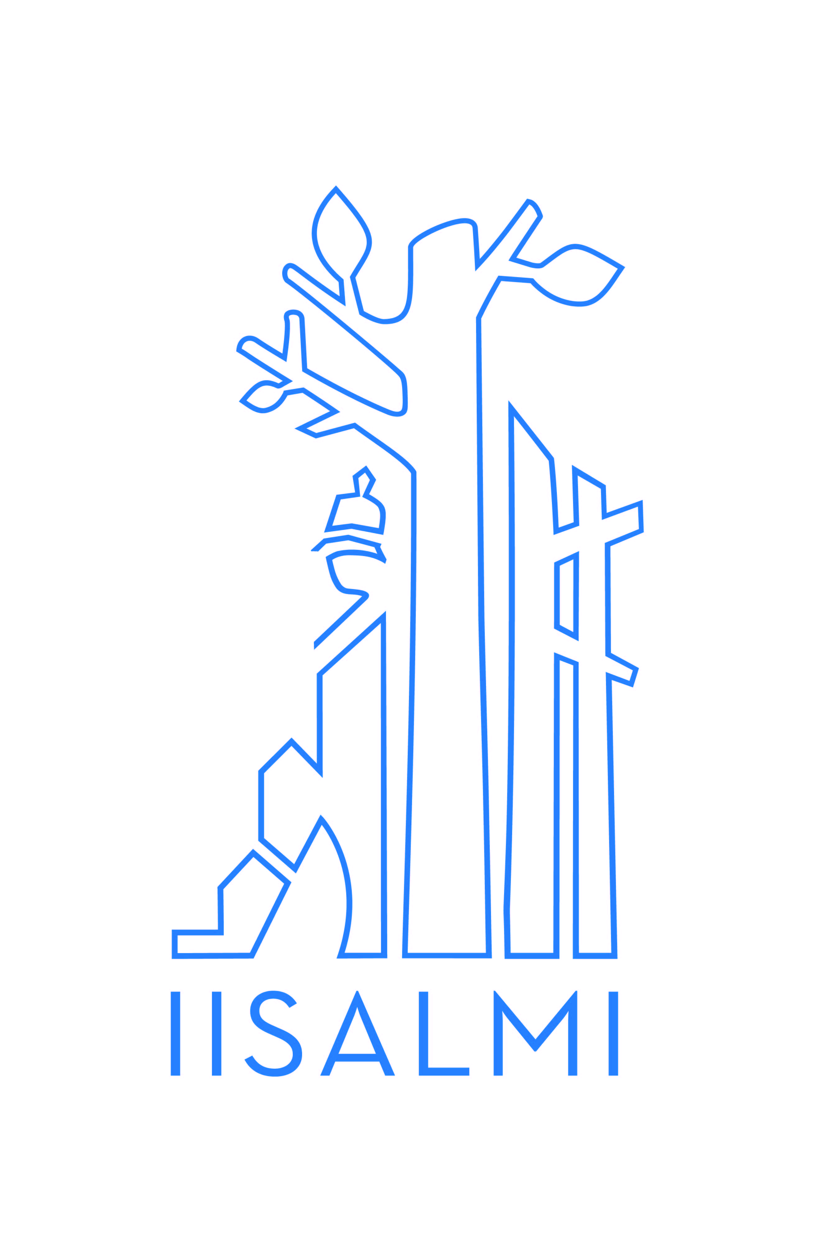 Iisalmen kaupungin logo, sinivalkoinen
