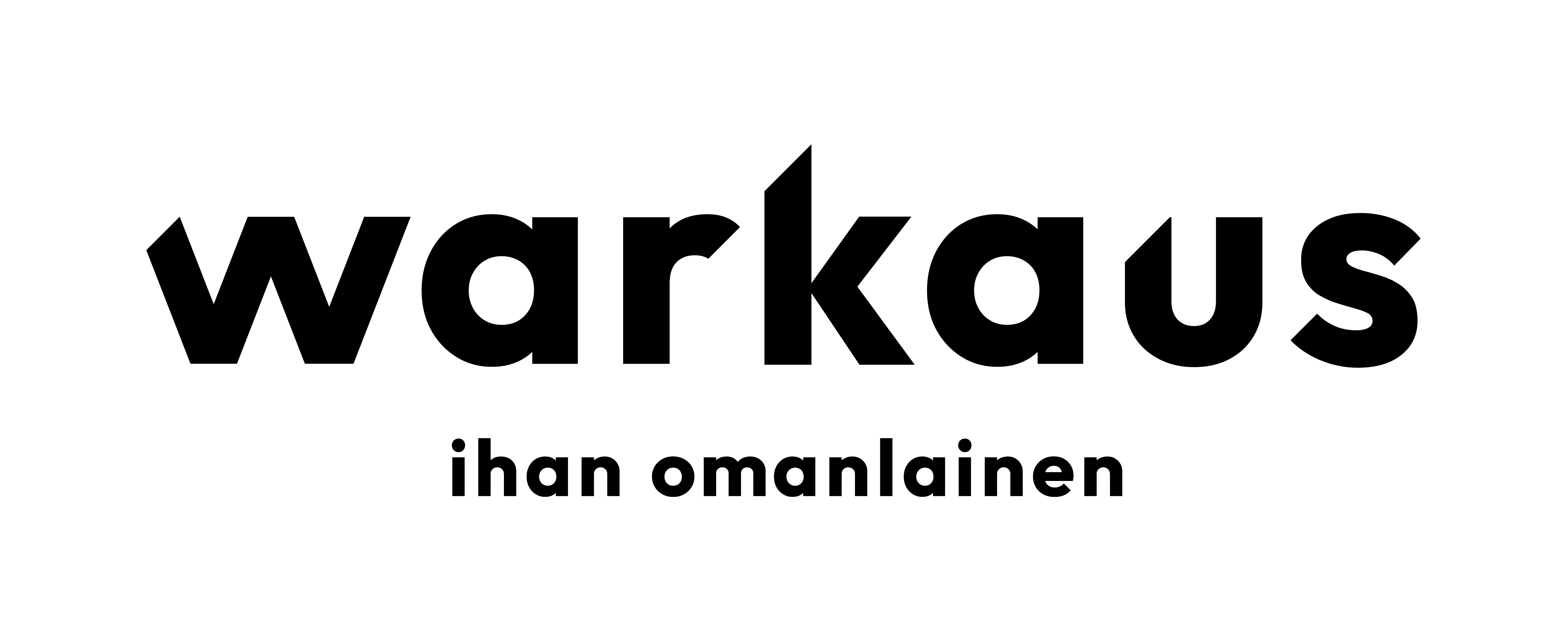 Varkauden kaupungin logo. Teksti Warkaus ihan omanlainen. Linkki Varkauden nettisivuille.